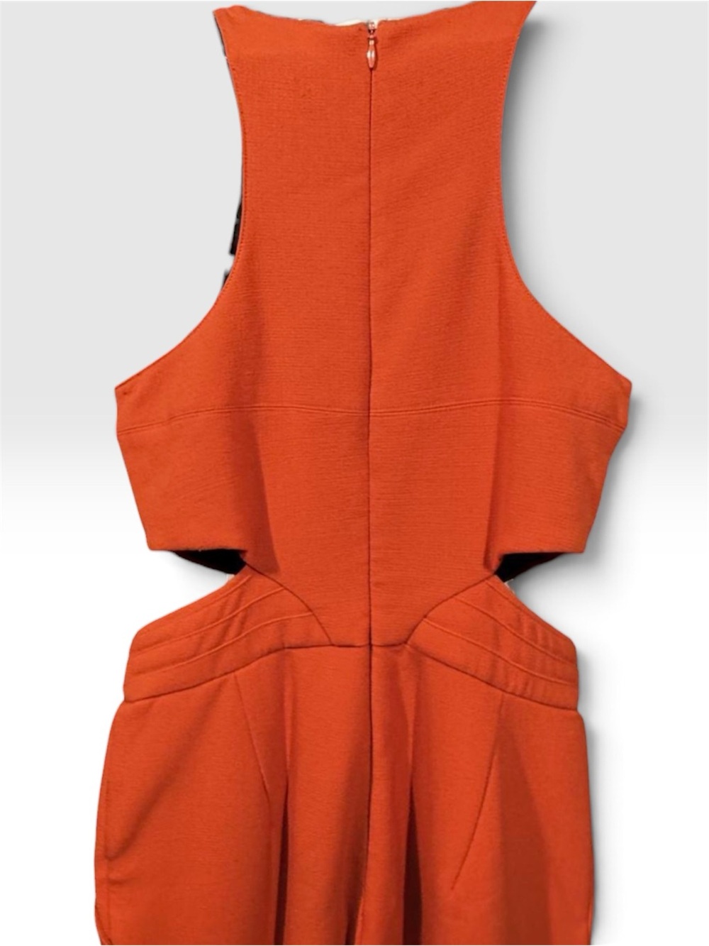 Hunter Bell Orange Katie Cut-Out Jumpsuit Sz 4 + Sony Picture Studio Costume Tag - Picture 4 of 7